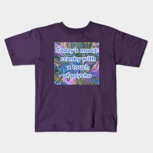 Abstract print in blue, pink, and green with funny graphic Kids T-Shirt